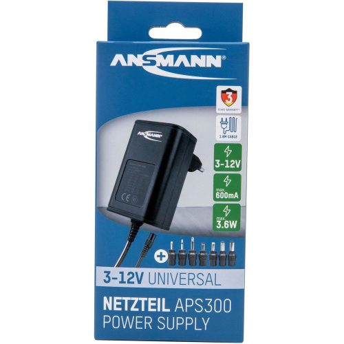 ANSMANN APS-300 tápegység 3-12V 300mA 3,6W