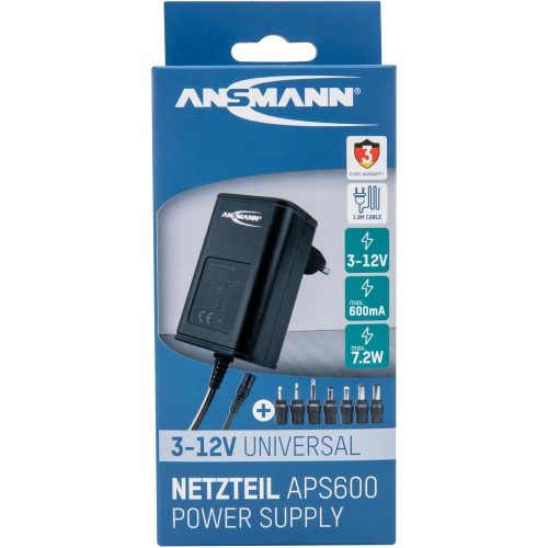ANSMANN APS 600 tápegység 3-12V 600mA 7,2W