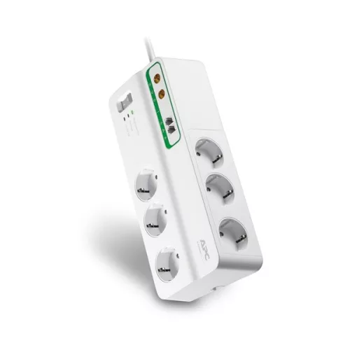 APC Essential túlfeszültség védett 6-os elosztó 2 USB töltő porttal és koax védelemmel