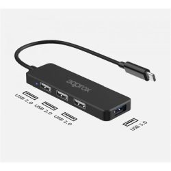   APPROX USB HUB - Type-C 4in1 HUB (3db USB2.0, 1db USB3.0) Fekete