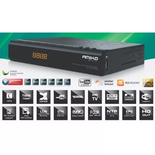 Amiko HD 8142 Twin DVB-C kábeltv vevő