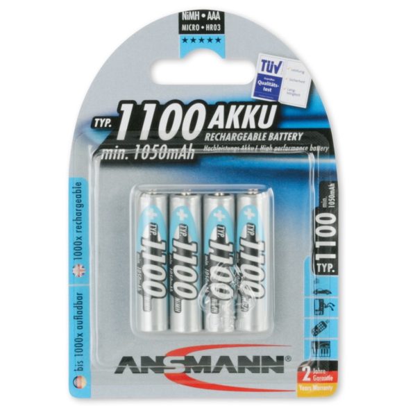 ANSMANN AAA/mikro 1100mAh Ni-MH akkumulátor 4db/csomag