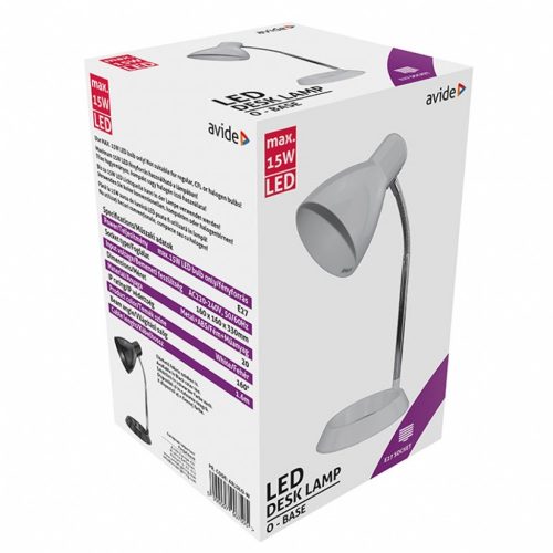 Avide Basic O talpú asztali lámpa + 4W LED - ezüst
