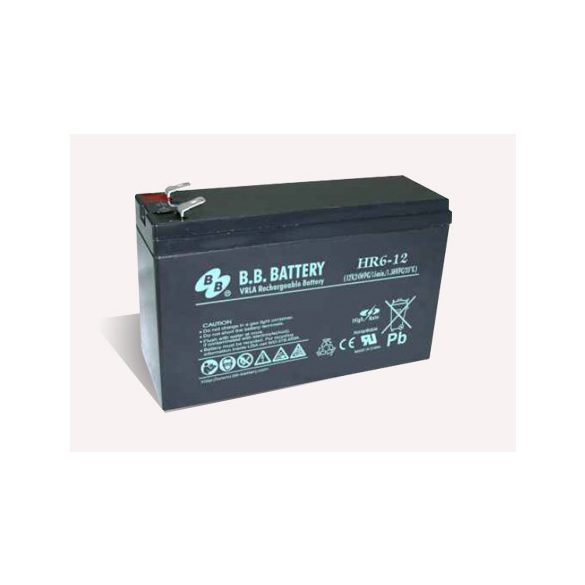 B.B. Battery HR6-12 12V 6Ah HighRate Zárt gondozás mentes AGM akkumulátor