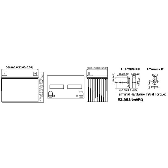 B.B. Battery 12V 100Ah HighRate Longlife Zárt gondozás mentes AGM akkumulátor (MPL100-12_I2)