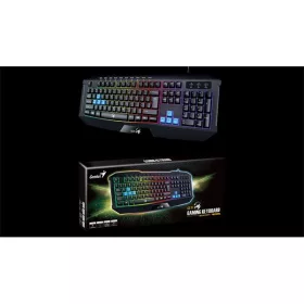   Genius Billentyűzet - Scorpion K220 (Vezetékes, USB, RGB, multimédiás, fekete)
