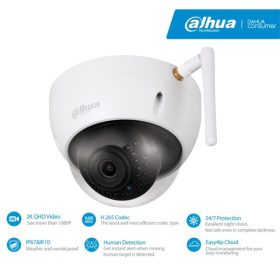   Dahua IP wifi Dome kamera - IPC-HDBW1435E-W (4MP, 3,6mm, kültéri, H265, IP67, IR30m, D&N(ICR), DWDR, SD, IK10)