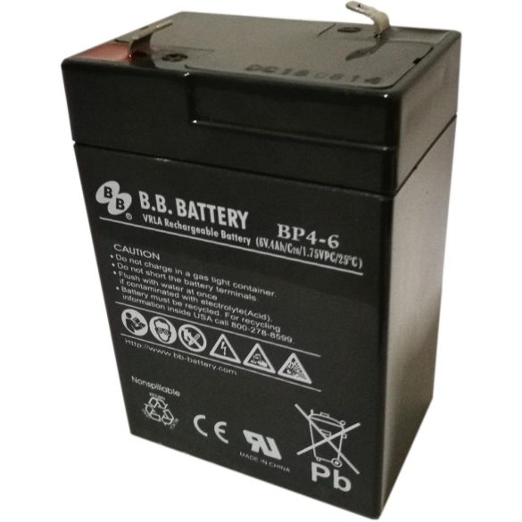 B.B. Battery BP4-6 6V 4Ah zselés akkumulátor