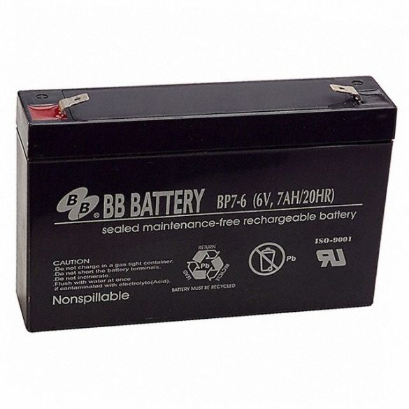 B.B. Battery BP7-6 6V 7Ah T2 zselés akkumulátor
