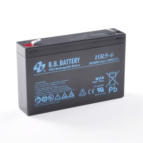 B.B. Battery HR9-6 6V 9Ah T2 zselés akkumulátor
