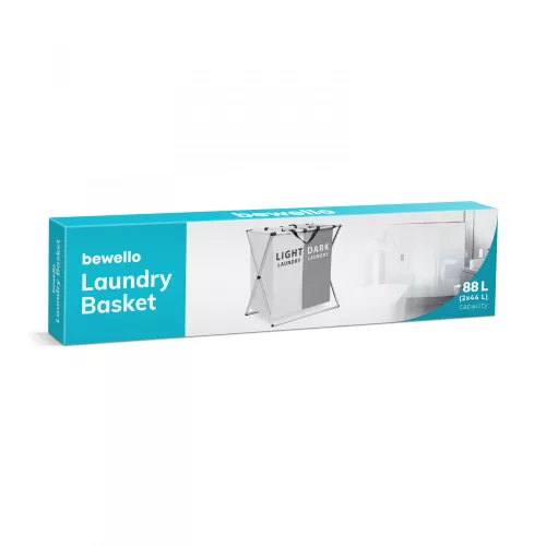 Bewello Szennyestartó kosár - szövetből, összecsukható fém vázzal - 57,5 x 36,5 x 58 cm (BW2034B)