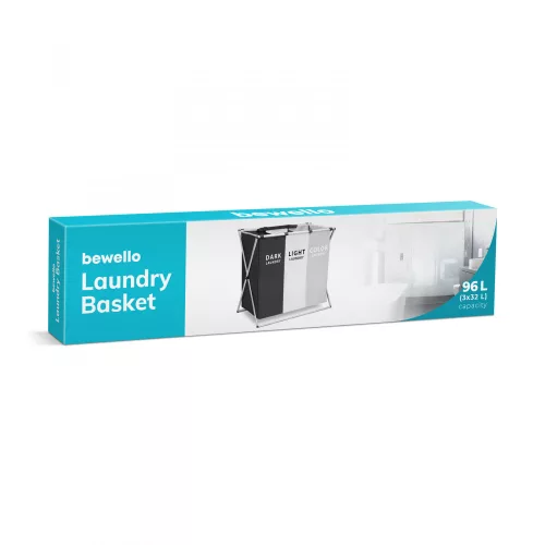 Bewello Szennyestartó kosár - szövetből, összecsukható fém vázzal - 65 x 37 x 58 cm (BW2034C)
