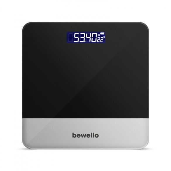 Bewello Személymérleg - 180 kg - elemes - fekete / szürke (BW3010GY)