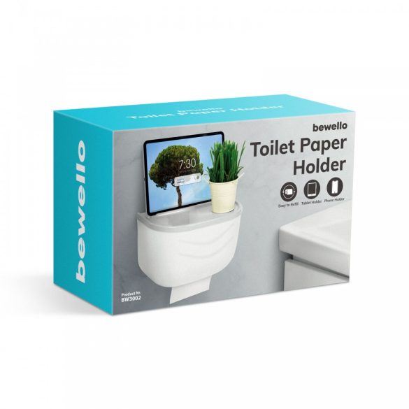 Bewello WC-papír tartó szekrény - fehér - 210 x 135 x 135 mm (BW3002)