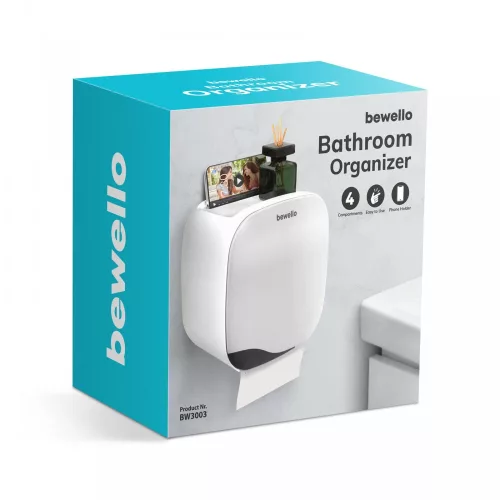 Bewello WC-papír tartó szekrény - fehér - 200 x 130 x 205 mm (BW3003)