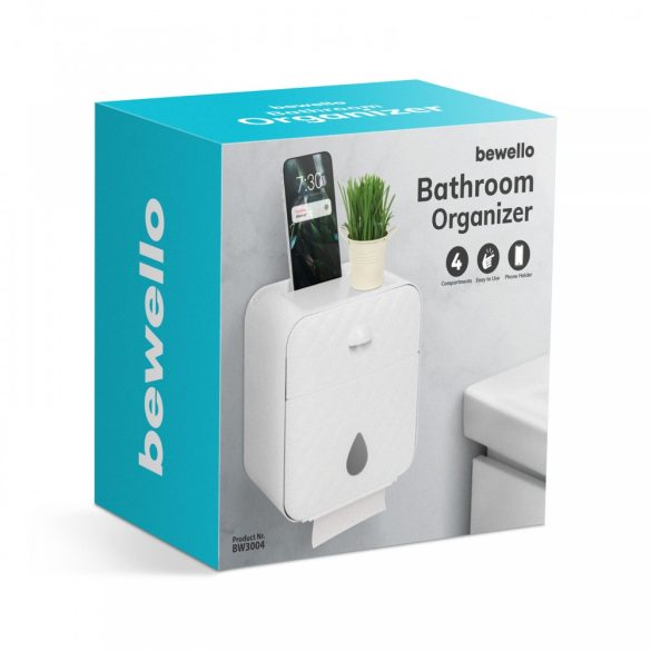 Bewello WC-papír tartó szekrény - fehér - 205 x 125 x 220 mm (BW3004)