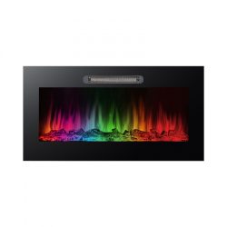   Bewello Elektromos beépíthető kandalló - hősugárzó + RGB LED - 91 x 15 x 48 cm (BW2024)