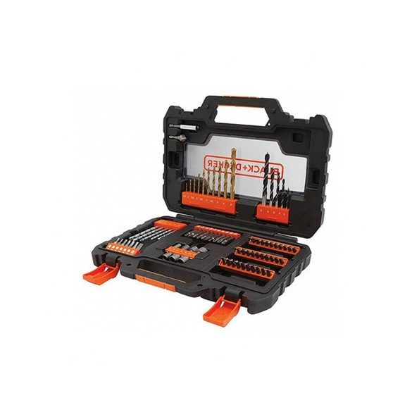 Black and Decker A7231-XJ 76 db-os fúrószár és csavarozófej készlet + easy grip tok