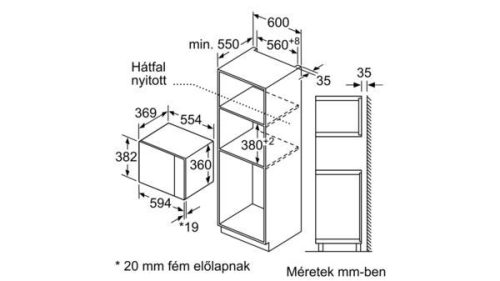 Bosch BFL553MS0 Beépíthető mikrohullámú sütő