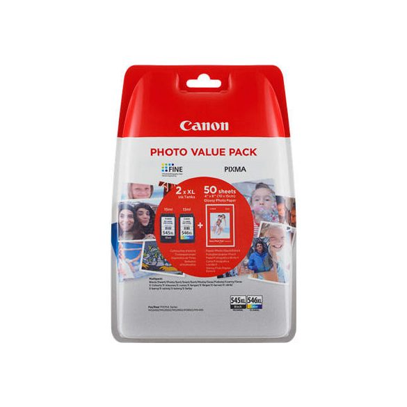 Canon PG-545XL/CL-546XL eredeti tintapatron multipack + fotópapír