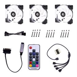   ID-Cooling Cooler 12cm - DF-12025-RGB-TRIO (16-31,5dB; max. 95,99 m3/h; 4pin; ház hűtésre, PWM, LED, 3 darab 12cm)
