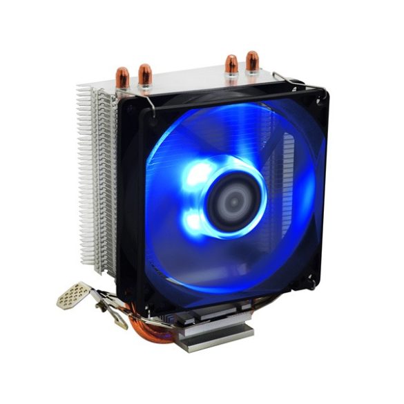 ID-Cooling CPU Cooler - SE-902X (14-23,8dB; max. 65,41 m3/h; 4pin csatlakozó, 2 db heatpipe, 9cm, PWM, Kék LED)
