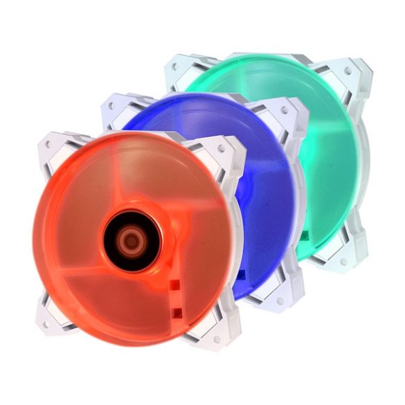 ID-Cooling Cooler 12cm - SF-12025-RGB-SNOW (18-35,2dB; max. 126,57 m3/h; 4pin; ház hűtésre, PWM, LED)