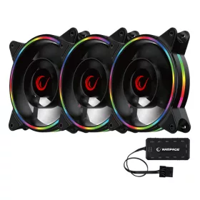   Rampage Cooler 3x12cm - RB-K12 RGB (ház hűtésre, 3x 120mm ARGB LED)