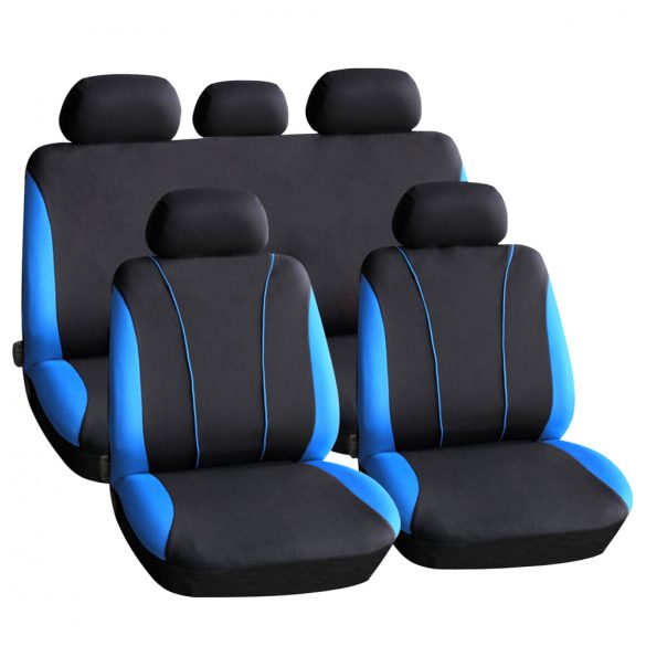 Carguard HSA001 9db-os autós üléshuzat szett - kék-fekete (55670BL)
