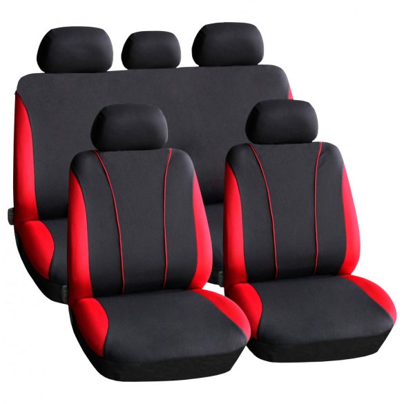 Carguard HSA002 9db-os autós üléshuzat szett - piros-fekete (55670RD)