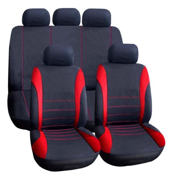 Carguard HSA007 9db-os autós üléshuzat szett - piros-fekete (55671RD)