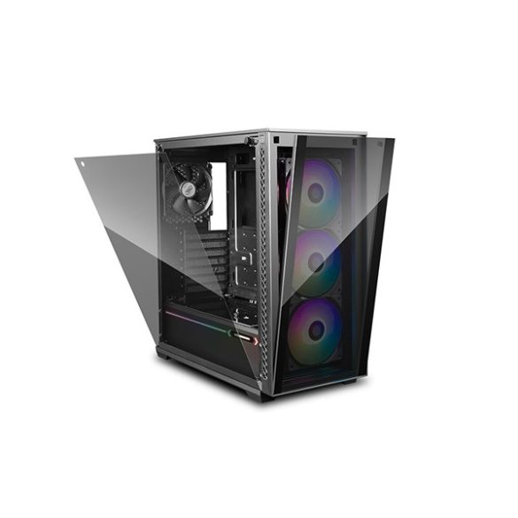 DEEPCOOL MATREXX 70 ADD-RGB 3F deepcool számítógépház - matrexx 70 add rgb 3f (fekete, ablakos, 3x12cm ventilátor, atx, matx, 2xusb3.0, 1xusb2.0)