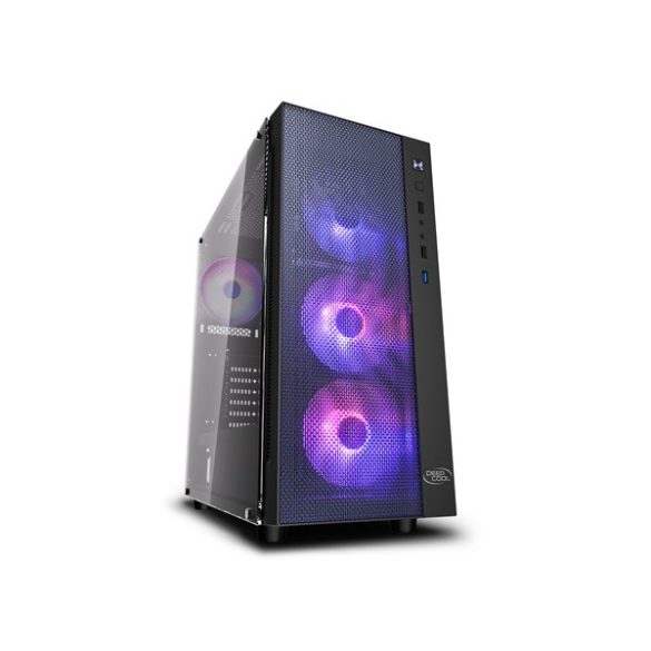 DEEPCOOL MATREXX 55 MESH ADD-RGB 4F deepcool számítógépház - matrexx 55 mesh add-rgb 4f (fekete,, ablakos, 4x12cm ventilátor, atx, matx, 1xusb3.0, 2xusb2.0)