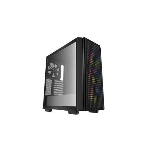 DEEPCOOL CG540 deepcool számítógépház - cg540 (fekete, ablakos, 3x12cm ventilátor, mini-itx / mico-atx / atx / e-atx, 2xusb3.0)