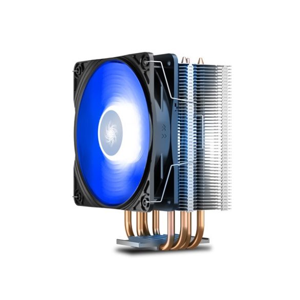 DEEPCOOL GAMMAXX 400 V2 BLUE deepcool cpu cooler - gammaxx 400 v2 blue (27,8db, max. 109,58 m3/h, 4pin, 4 db heatpipe, 12cm, kék led)