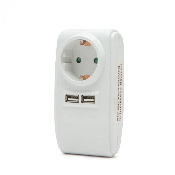DeLight USB dupla hálózati adapter 3A (55122)