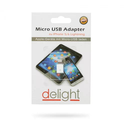 DeLight microUSB - Lightning átalakító adapter (55448)