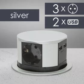 DeLight süllyeszthető 3-as elosztó és USB (20433)