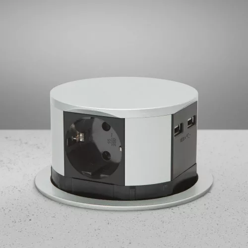 DeLight süllyeszthető 3-as elosztó és USB (20433)