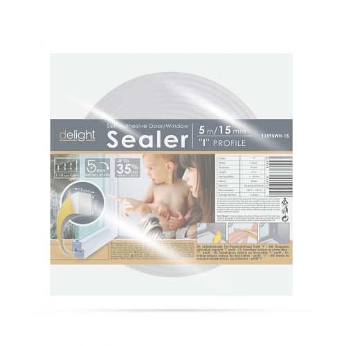 Delight Öntapadós ajtó- ablakszigetelő habszalag - 5 m - fehér 15 mm (11595WH-15)