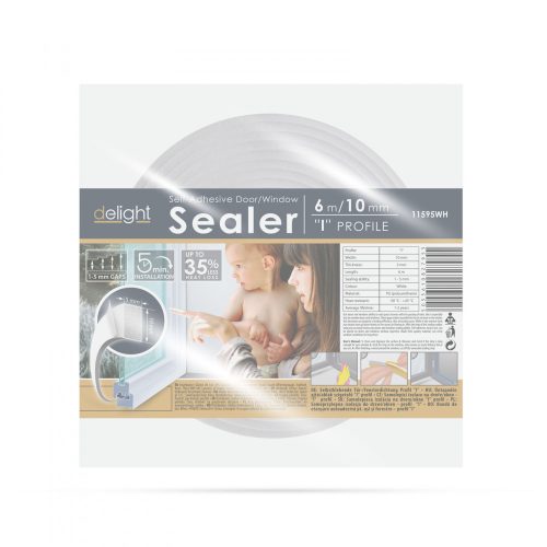 Delight Öntapadós ajtó- ablakszigetelő habszalag - 6 m - fehér 10 mm (11595WH)