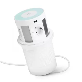  Delight Rejtett elosztó - 4-es + vezeték nélküli töltés + 2xUSB + 2xType-C - fehér (20434WH)