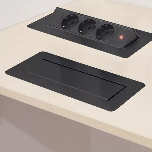 Delight Rejtett elosztó - 3-as - Felnyíló kivitel - fekete (20440BK)