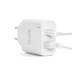   Delight Hálózati Adapter USB + Type-C PD20W gyorstöltéssel - fehér (55047WH)