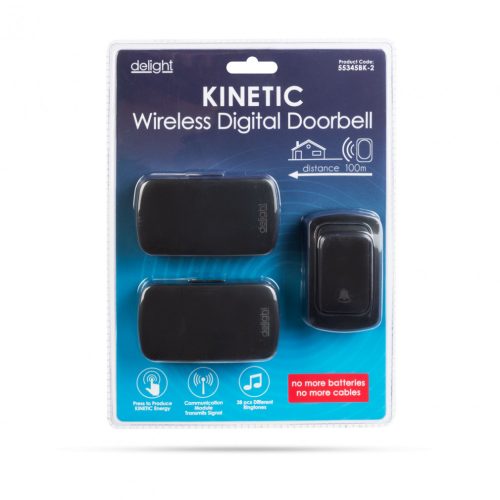 Delight Digitális elem- és vezeték nélküli csengő - Kinetic (55345BK-2)