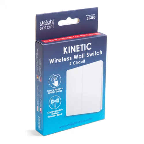 Delight Kinetic fali kapcsoló - 433 Mhz - 2 körös (55353)