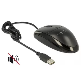   Delock Egér - 12530 (Vezetékes, Néma kattintás, 1000 DPI, 3 gomb, USB, fekete)