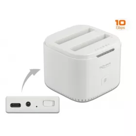   Delock Delock 63084 USB-C 3.2 dokkoló állomás 2 x 2.5” SATA HDD / SSD-hez klón funkcióval