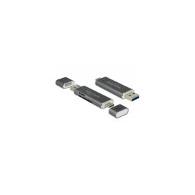   Delock 91499 Kártyaolvasó USB-C, USB-A 3.1 Gen 1 > SD / MMC + Micro SD