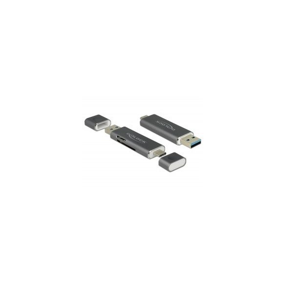 Delock 91499 Kártyaolvasó USB-C, USB-A 3.1 Gen 1 > SD / MMC + Micro SD